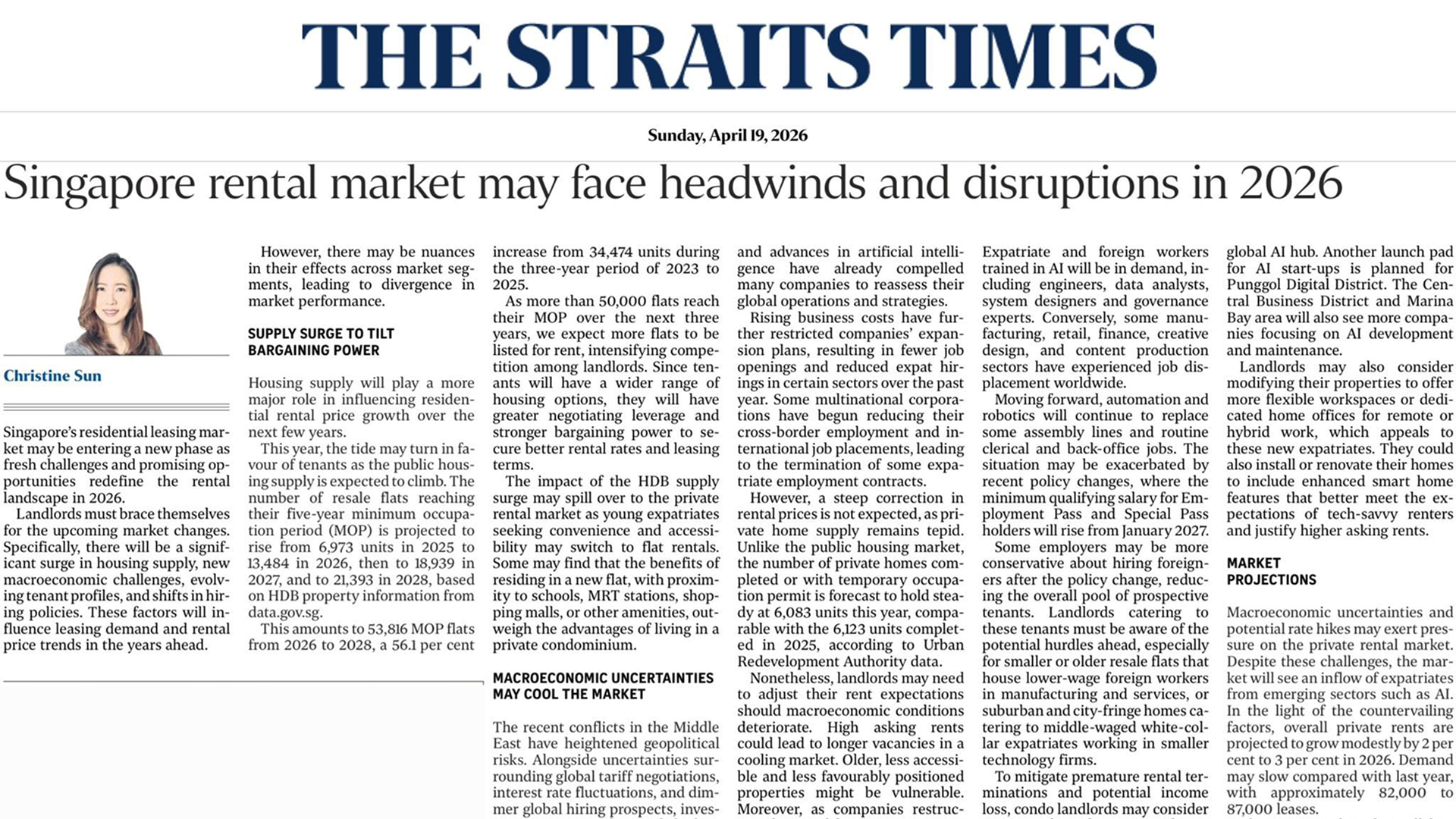 Singapore rental market may face headwinds and disruptions in 2026